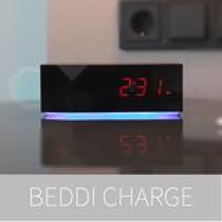 BEDDI CHARGE  Alarm Clock with USB Charging Ports and Mood light 